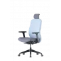Up Up Athene ergonomiczne krzesło biurowe Czarna, Szara + Niebieska tkanina