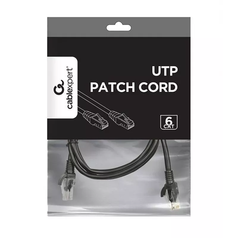 Kabel sieciowy Gembird PP6U-1M RJ-45 Cat6 1m Czarny