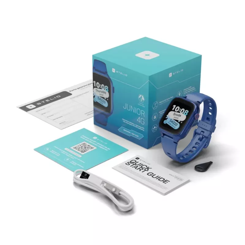 Smartwatch Stelio Junior 4G ST-SWJ101-NB – zegarek dziecięcy 4G, granatowy