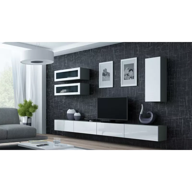 Cama Szafka VIGO 90 pełna 90/35/32 szary/biały połysk