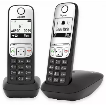Gigaset A690 Duo telefon analogowy Identyfikacja rozmówcy Czarny, Srebrny