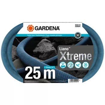Okrągły wąż do podwałę Gołębne Gardena Liano Xtreme 25 m Niebieski Szary Pomarańczowy