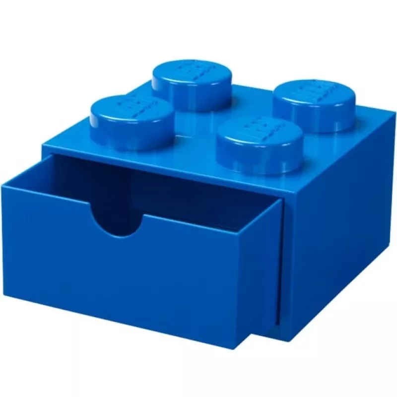 Szufladka na biurko LEGO 4, Pudełko do przechowywania niebieskie, wypustki