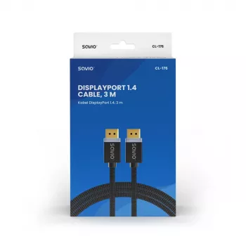 SAVIO DISPLAYPORT (M) - DISPLAYPORT (M) CABLE, V1.4, 3 m, CL-176