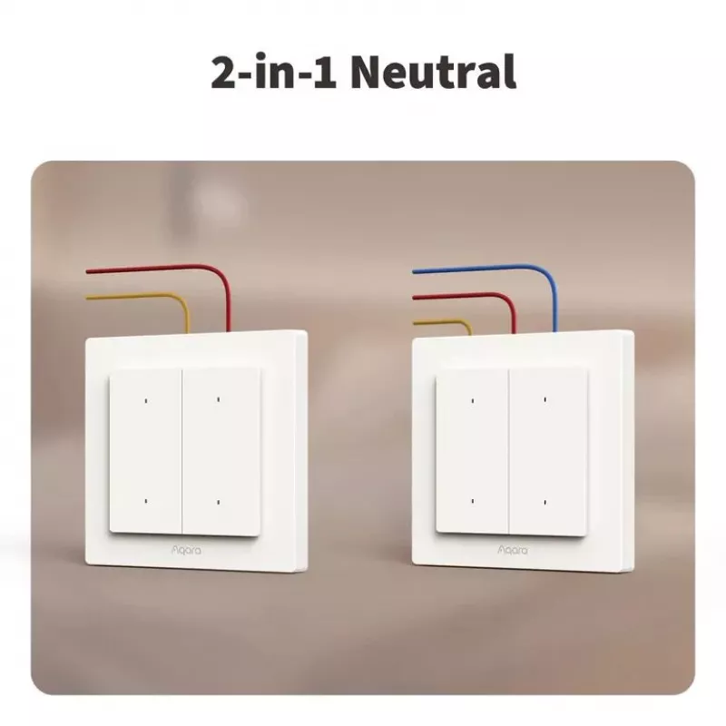 AQARA Light Switch H2 EU (4 przyciski, 2 kanały) (WS-K08D) - inteligentny włącznik ścienny Zigbee i Thread z 2 przekaźnikami