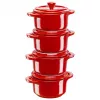Staub Mini Cocotte okrągła, 4 szt. – 200 ml, Czerwony