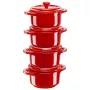 Staub Mini Cocotte okrągła, 4 szt. – 200 ml, Czerwony