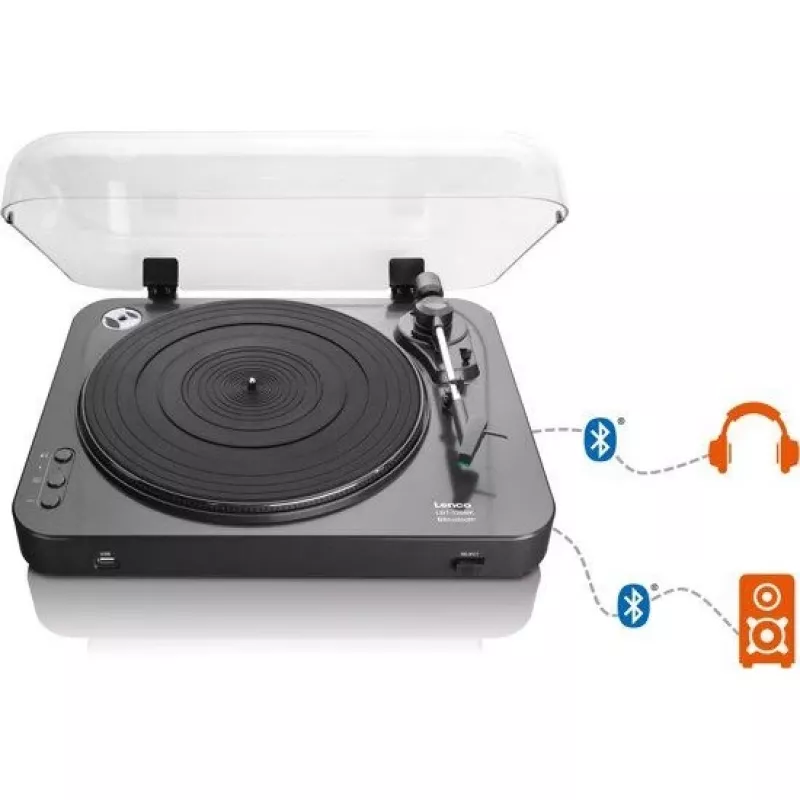 Gramofon audio z napędem paskowym Lenco LBT-120BK Czarny Półautomatyczny