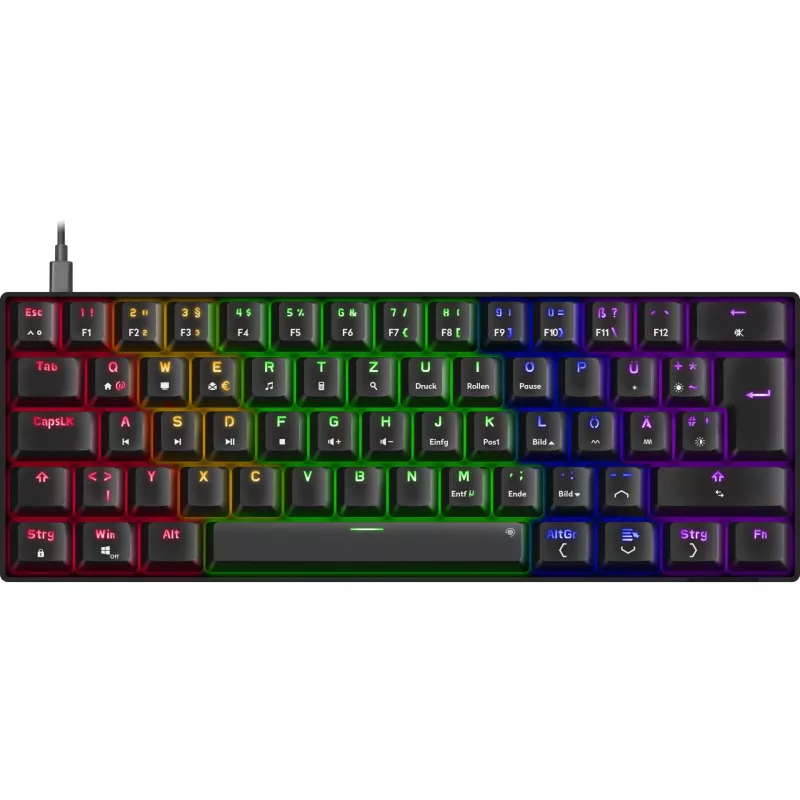 Mechaniczna klawiatura gamingowa Speedlink ATMOS RGB — kompaktowy układ, podświetlenie RGB
