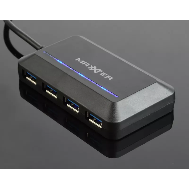 GEMBIRD ACT-HUB3C-4P — hub USB 3.2 Gen 1 z interfejsem hosta typu A do 4 × USB 3.2 Gen 1 typu C, 5000 Mbit/s, czarny
