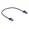 Kabel sieciowy DeLOCK RJ45 Cat.6A S/FTP cienki 0,25 m Czarny