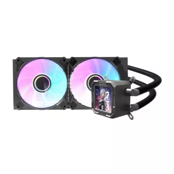 Wielofunkcyjny chłodnica cieczy CPU Darkflash DV240S, wentylatory 120 mm, Czarny, obsługuje gniazda LGA1700/AM5 i inne