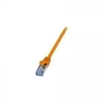 Logilink PrimeLine - Kabel krosowy - RJ-45 (M) - RJ-45 (M) - 1,5 m - SFTP, PiMF - CAT 6a - Zaciskany, gładki, bezhalogenowy - pomarańczowy (CQ3048S)