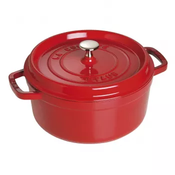 Pojedynczy garnek Staub Cocotte 24 cm Wiśniowy