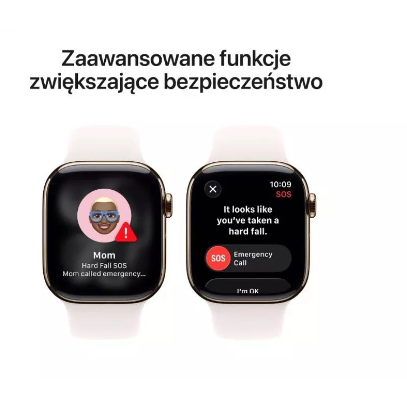 Smartwatch Apple Watch Series 11 GPS + Cellular 42mm Koperta z tytanu w kolorze złotym, pasek Sport Light Blush M/L