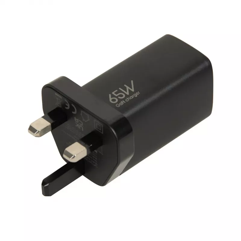 iBOX C-65 Czarny, uniwersalna ładowarka GaN 65W, wtyczka UK