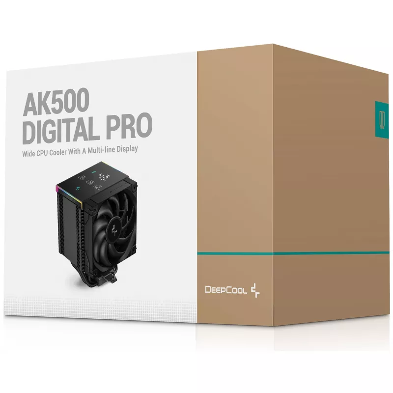 Chłodzenie powietrzne DeepCool AK500 Digital Pro 12 cm czarne łożysko hydrodynamiczne