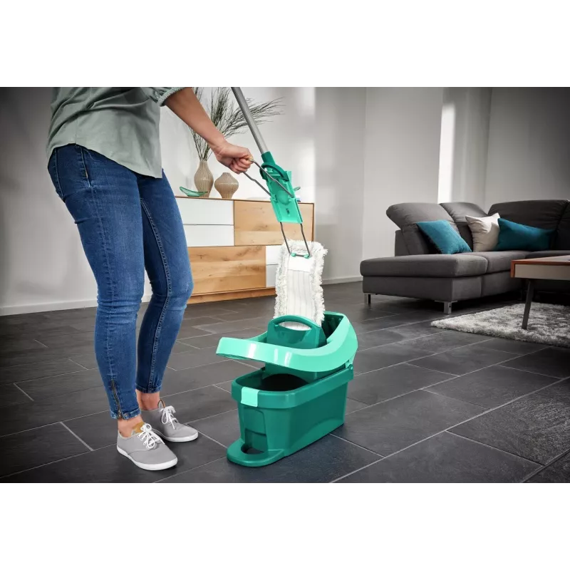 Mop płaski Leifheit Profi XL cotton plus — szerokość 420 mm, obrotowa głowica 360°, bawełna/włókno, trzonek aluminiowy