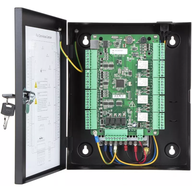 Kontroler dostępu Hikvision DS-K2804 — czarny, 237×285×69 mm