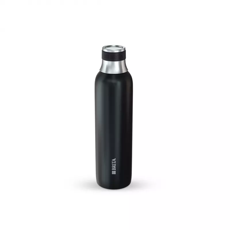 Butelka do gazowania BRITA 650 ml, stal nierdzewna, czarna, można myć w zmywarce