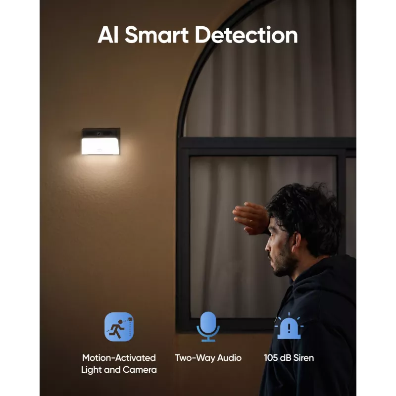 Anker Innovations Eufy Solar Wall Light Cam S120 - Kamera sieciowa do monitoringu - odporna na warunki atmosferyczne - Kolor (dzień/noc)