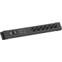Listwa zasilająca Bachmann CONNECTUS z 6×gniazdami CEE7/3, 1×GVS, 1×przełącznikiem, kablem 2,0 m, wtyczką CEE7/7, czarna