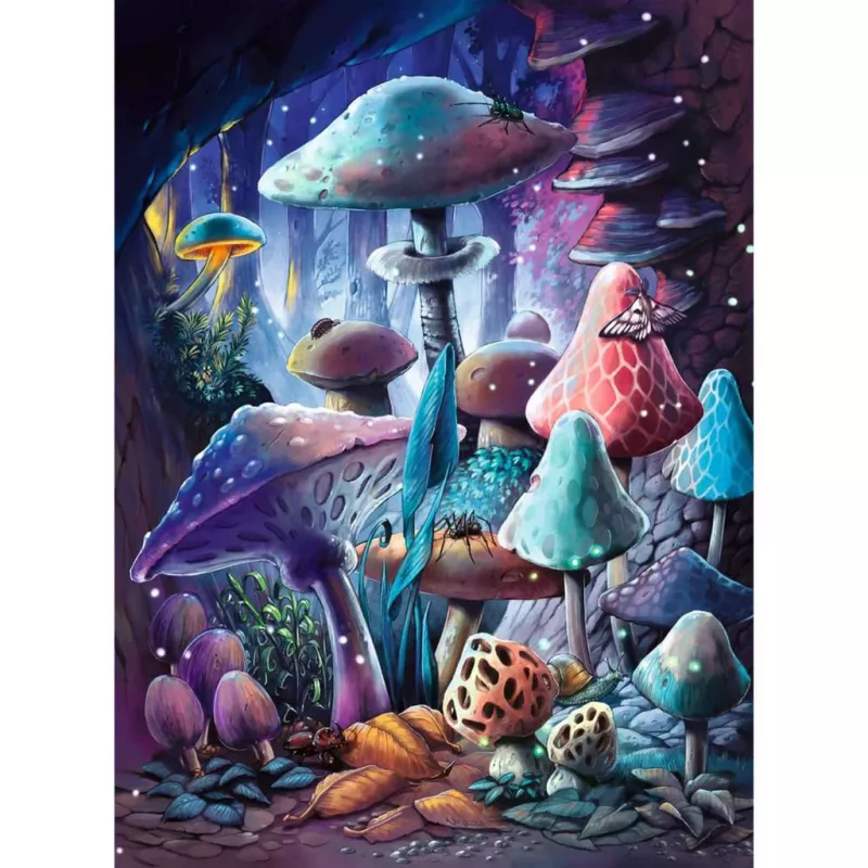 Puzzle Ravensburger Grzyby w świetle księżyca, świecące w ciemności, 500 elementów