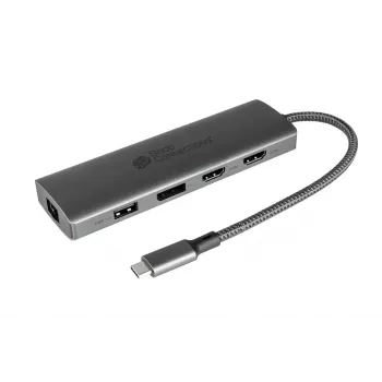 Koncentrator interfejsów Alcasa HUB-C001A USB Type-C 5000 Mbit/s Antracyt