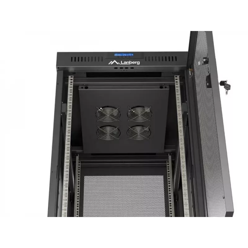 Wolnostojąca szafa rack LANBERG FF01-6824-23BL 24U 600×800 mm IP20 Czarna