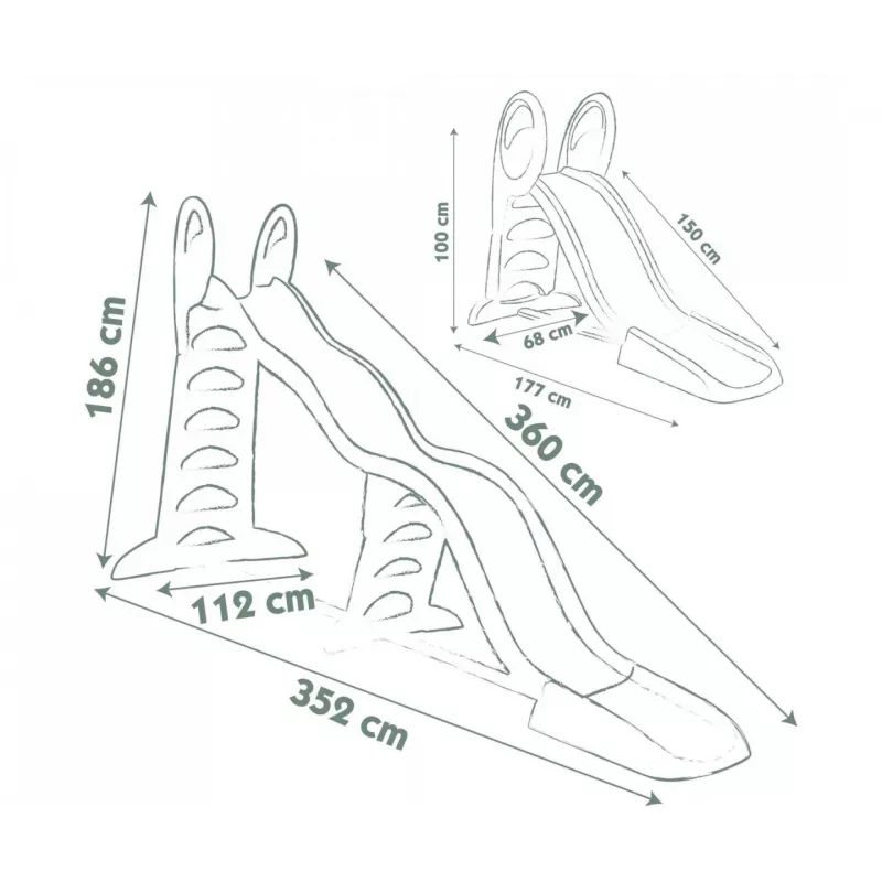 Outdoor play slide SMOBY Megagliss 2 in 1 model 7600820201 with water slide and climbing features