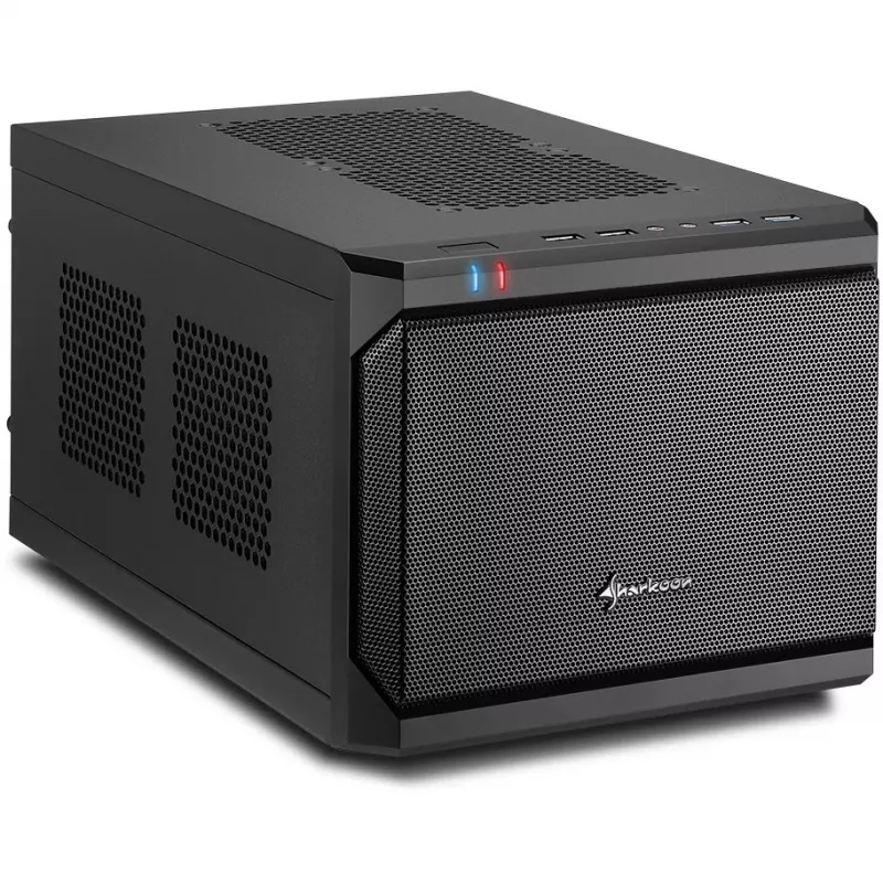 Sharkoon QB One Czarny - Midi/Minitower ITX, Mini-ITX 3,5 - Chłodnica do zasilacza PC/Server - USB, USB 2.0, USB 3.0