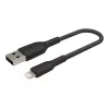 Kabel pleciony USB-Lightning 15 cm czarny