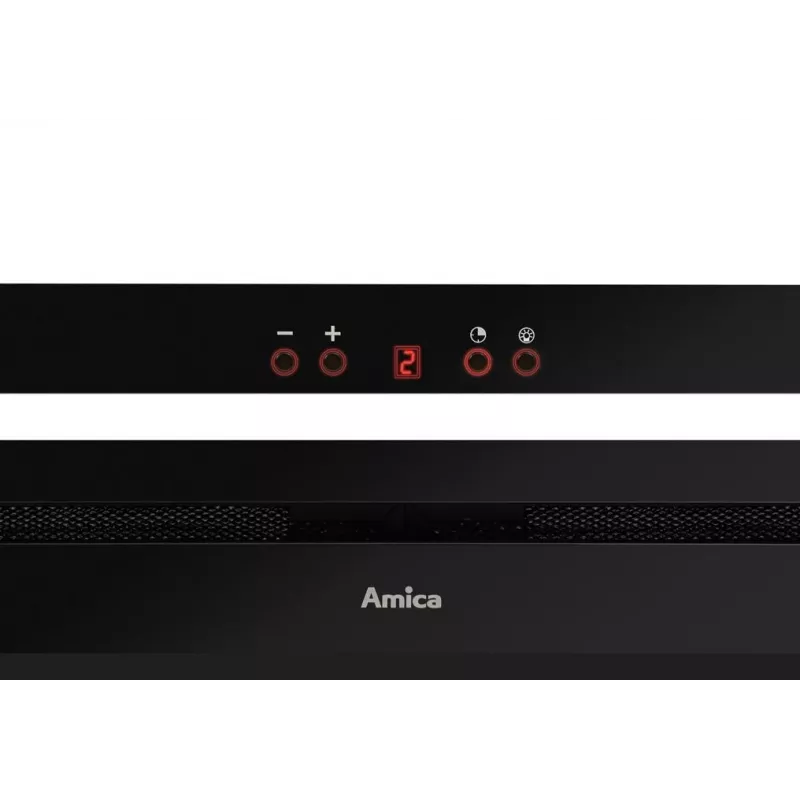 Okap do zabudowy AMICA OMC6451B HC — filtr węglowy, hałas 65 dB, klasa energetyczna A