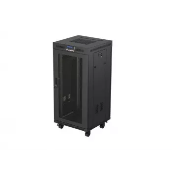 Szafa rackowa LANBERG FF01-6624-23BL 24U wolnostojąca 19 cali 600×600 mm IP20 czarna