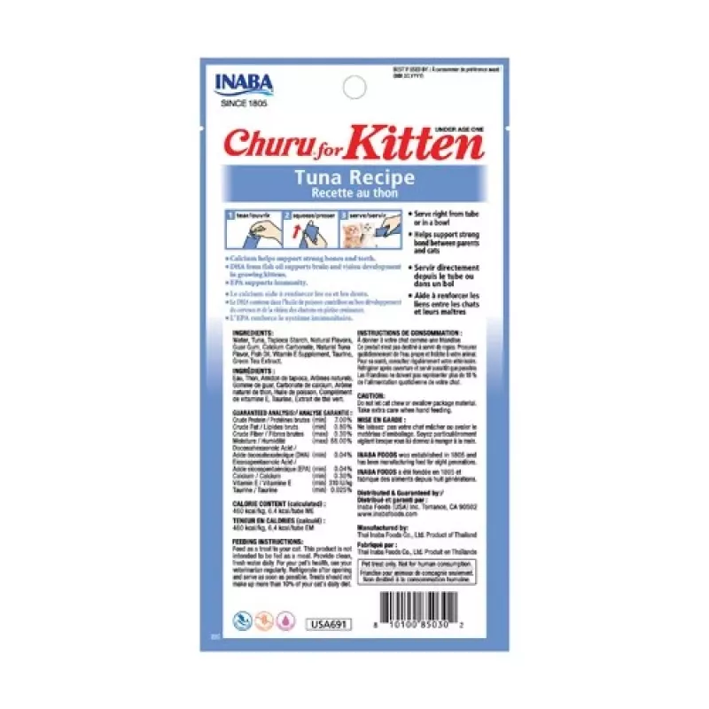 INABA Churu Kitten Tuna Recipe - przysmaki dla kotów - 4x14g
