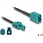 Kabel koncentryczny DeLOCK 90129 1m Mini FAKRA Z Aqua Czarny