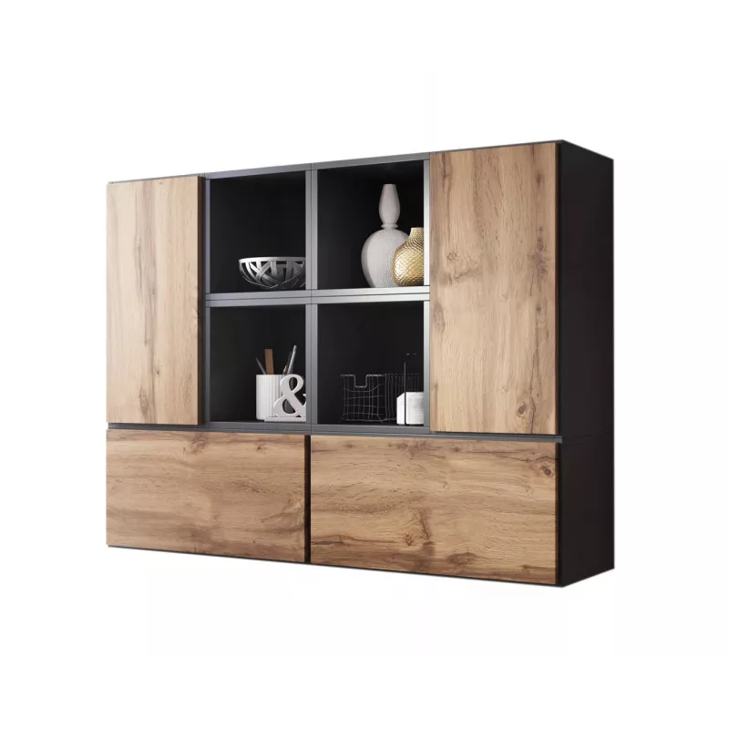 Cama living room furniture set ROCO 19 (4xRO3 + 4xRO6) antracite/wotan oak