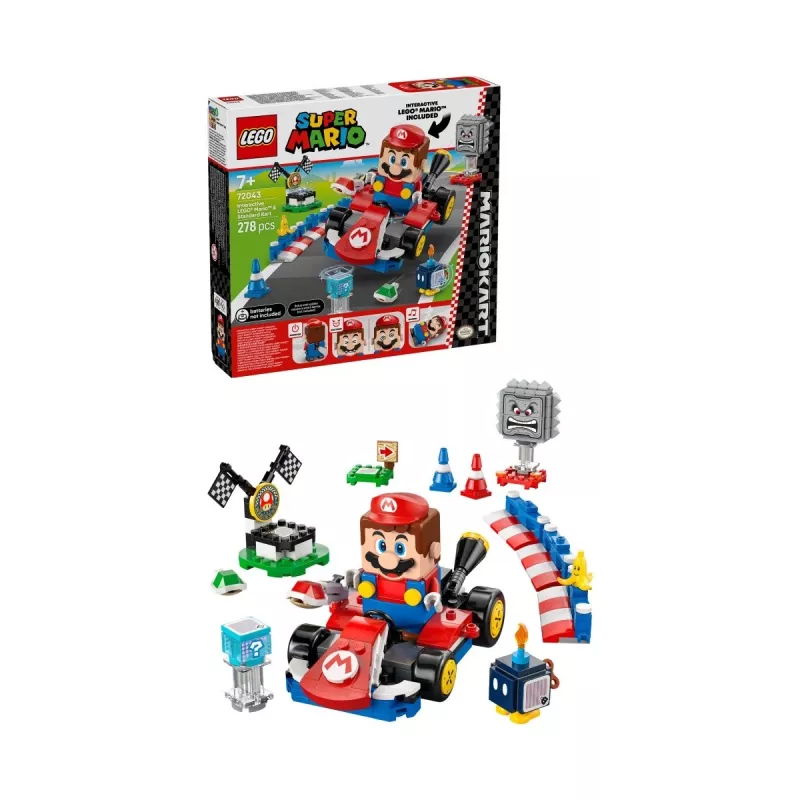 LEGO Zabawka konstrukcyjna 72043 Super Mario Interaktywny Mario Kart ze standardowym gokartem
