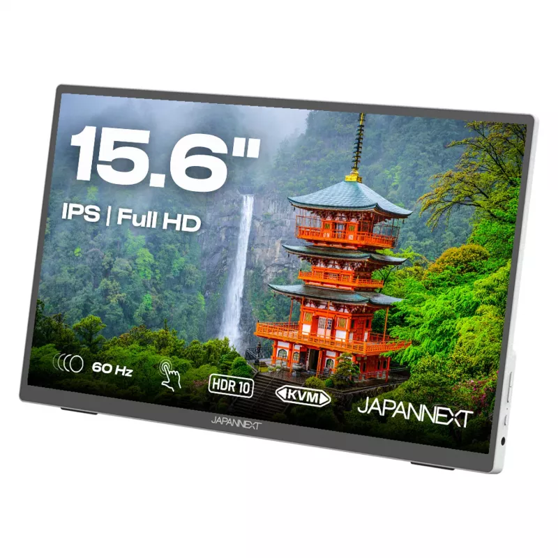 JAPANNEXT JN-MD-I156FHDR-T monitor komputerowy 39,6 cm (15,6 cala) 1920 x 1080 pikseli Full HD LED Dotykowy Szary