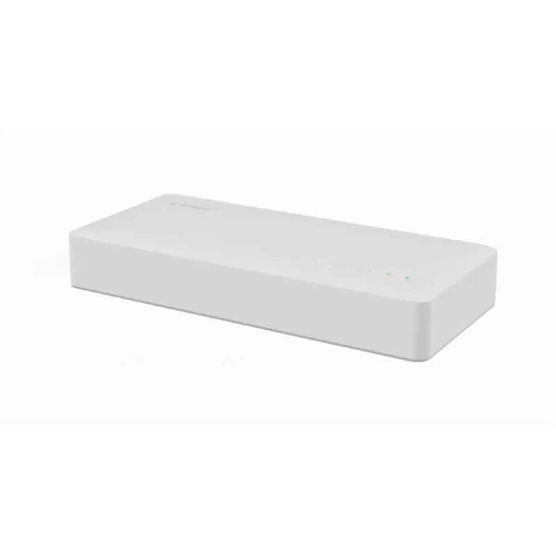 Przełącznik niezarządzalny GEMBIRD NSW-G8-01 — 8× Gigabit Ethernet (10/100/1000), Biały, DC 5V