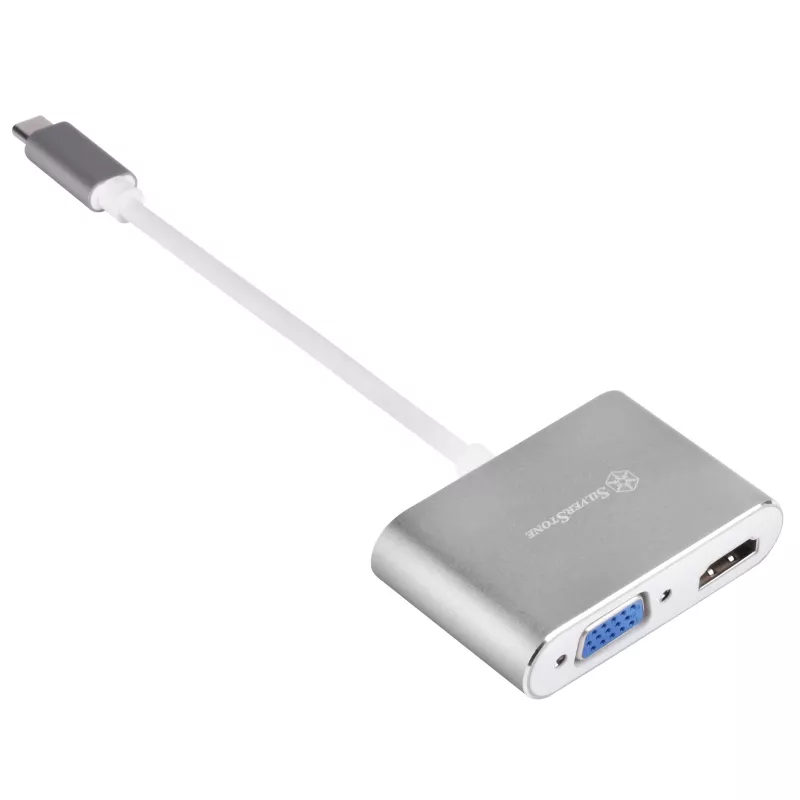 Zewnętrzny adapter wideo SILVERSTONE EP16 USB-C 3.1 z wyjściami HDMI i VGA