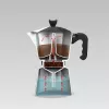 Moka pot Maestro MR-1666-6-Czarny — manualny zaparzacz do kawy na płytę grzewczą, 6 filiżanek, 300 ml, czarne aluminium