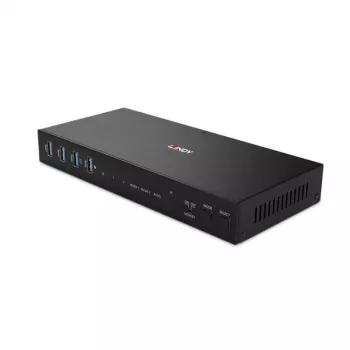 Lindy 2 Port Dual Head HDMI 4K60, USB 3.0 KVM Switch, 4096 x 2160 pikseli, 4K Ultra HD, Czarny