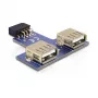 DeLOCK 9-pin 2.54 mm 2 x USB 2.0 1 x 9-pin 2.54 mm Czarny Niebieski Srebrny