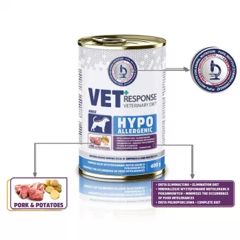 VET RESPONSE Hypoalergiczna Wieprzowina - mokra karma dla psów - 400g