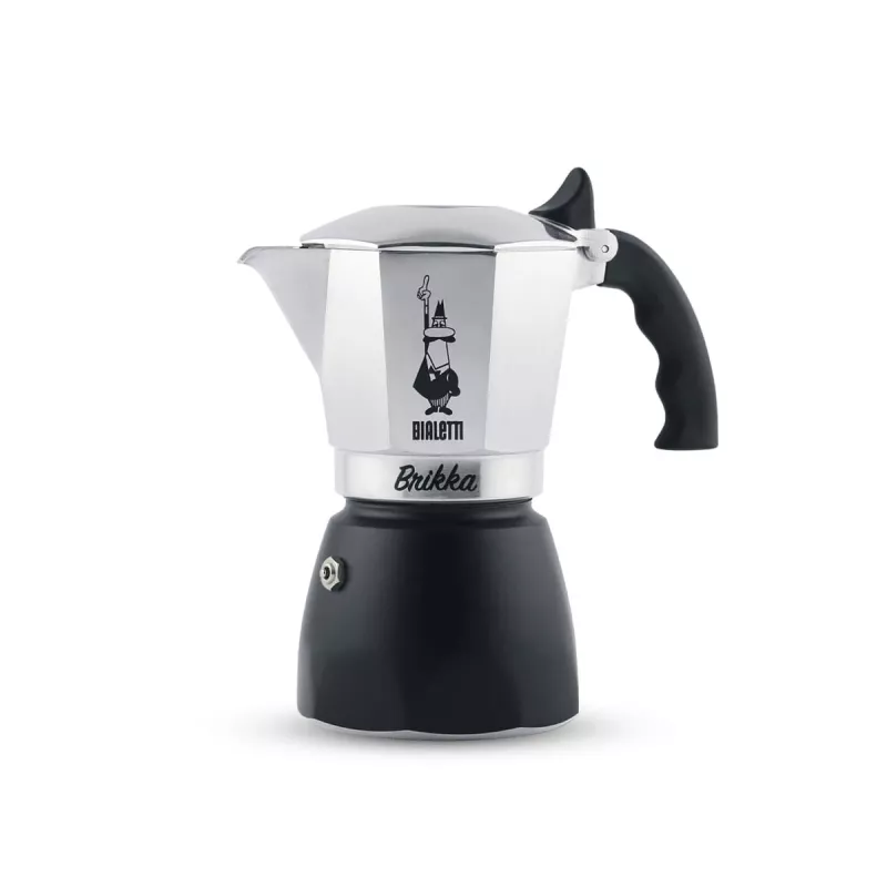Moka pot Bialetti Brikka 0.17 L — ekspres do kawy na kuchenkę, 4 filiżanki, aluminium, nieindukcyjny