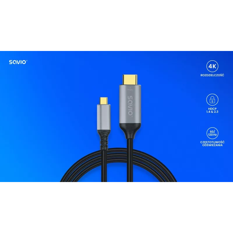 Kabel USB-C na HDMI v2.0b, 3m, miedziany CL-184
