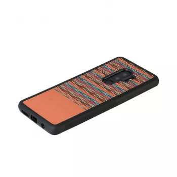 Etui na smartfona man and wood dla Samsung Galaxy S9 Plus — brązowa krata z czarnymi wykończeniami