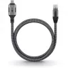 Wentronic goobay - Kabel sieciowy - 24-pin USB-C (M) do RJ-45 (M) - 1,0 m - 6 mm - FTP - CAT 6 - USB 3.1 - kabel pleciony - Czarny, Srebrny (70696)