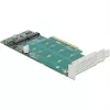 Karta DeLOCK PCI Express x8 na 2 wewnętrzne złącza NVMe M.2 Key M z obsługą bifurkacji, niskoprofilowa